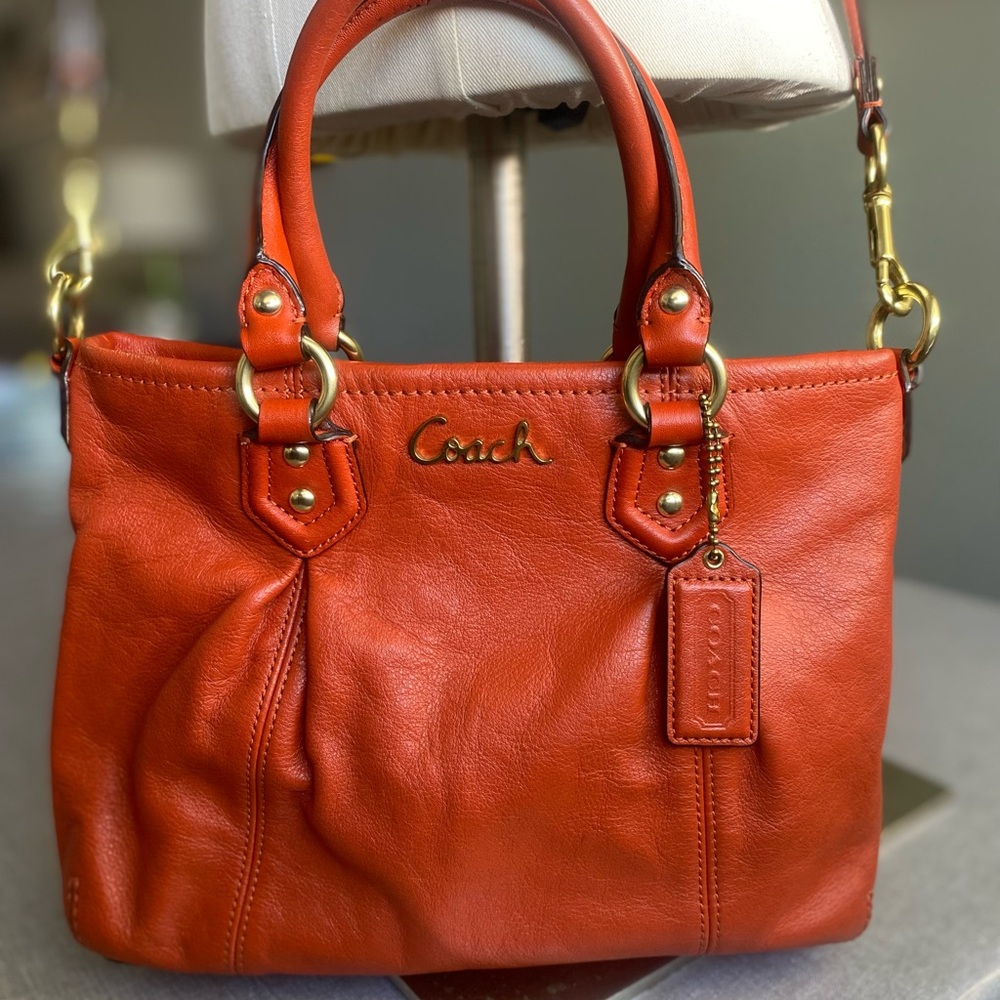 Coach Burnt Orange Leather Shoulder Bag